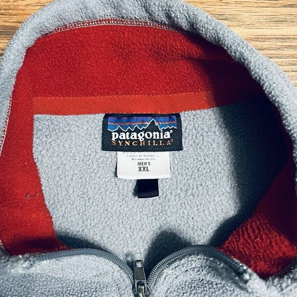 Patagonia Synchilla Vest Men XXL 2XL Gray Fleece Full Zip Mid Layer Hike 25184 - Picture 3 of 9
